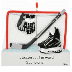 Personalized Ice Hockey Player With Position Equipment Ornament
