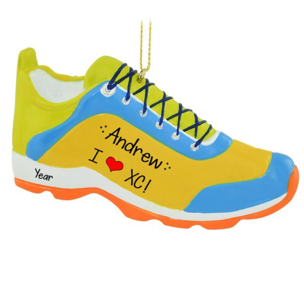 I Love XC Colorful Running Tennis Shoe Personalized Ornament