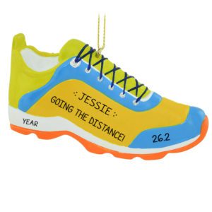 Personalized Marathon Runner Going The Distance Shoe Neon Ornament