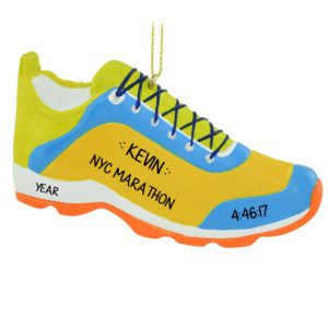 Marathon Souvenir Neon Running Shoe Personalized Ornament