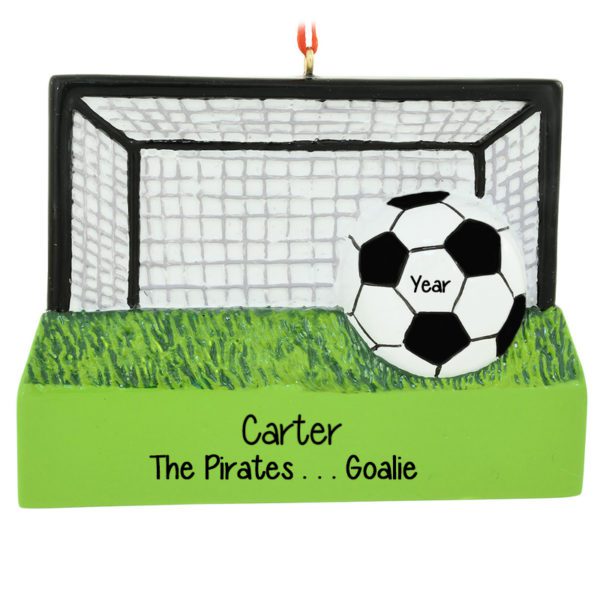 Personalized Soccer Ball And Net Position Ornament