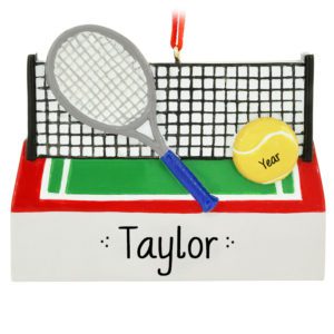Personalized Tennis Ball Racket And Net Ornament
