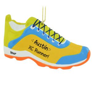 Personalized XC Runner Tennis Shoe Neon Ornament