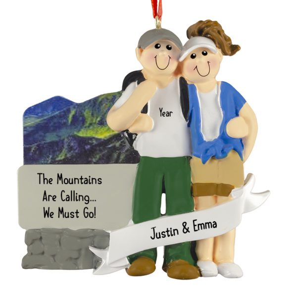 Personalized Couple In The Mountains Ornament