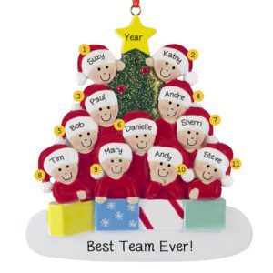 Personalized Workplace Or Group Of 11 Glittered Tree Ornament