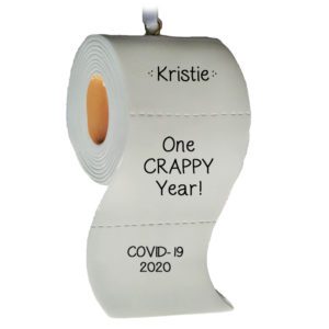Image of Personalized Crappy Year Resin Toilet Paper Ornament