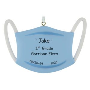 Image of Personalized Student Blue Mask Resin Ornament