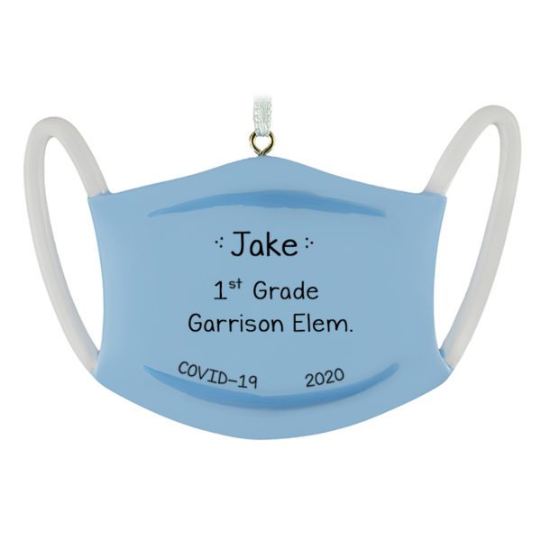 Personalized Student Blue Mask Resin Ornament