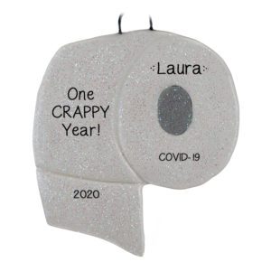 Personalized One Crappy Year Toilet Paper DOUGH Ornament