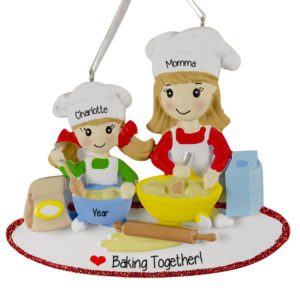 Personalized Mom And Daughter Baking Together Ornament