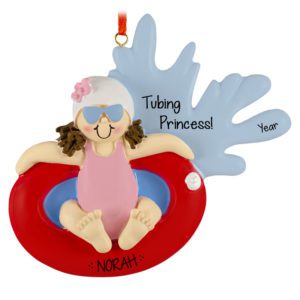 Personalized GIRL Relaxing In Tube Ornament