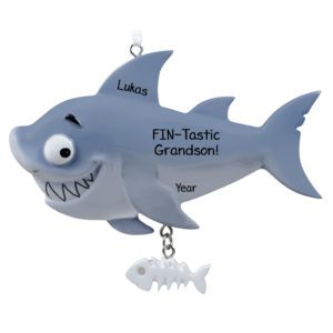 Personalized Fin-Tastic Grandson Two Piece Shark Ornament