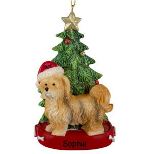 Personalized Havanese TAN Dog Tree Table Top Ornament