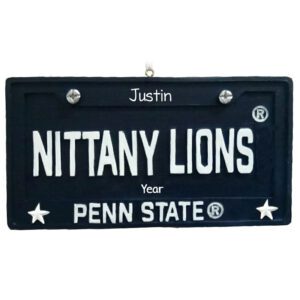 Personalized Penn State License Plate Ornament