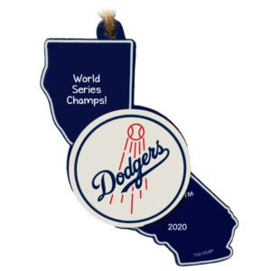 Personalized 2020 World Series Dodgers CA State Ornament