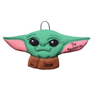 Image of Personalized Mandalorian Fan Baby Yoda DOUGH Ornament