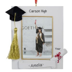 Image of Personalized Graduate Picture Frame Real Tassel Ornament
