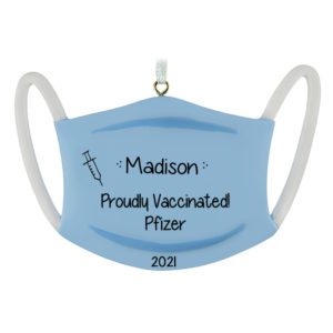 Personalized Pfizer Vaccine RESIN Mask Ornament
