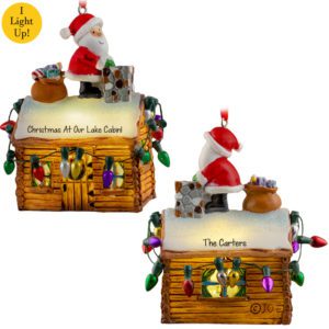 Celebrating Christmas At The Lake Cabin Light Up 3-D Ornament