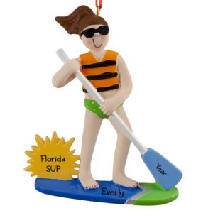 Image of Personalized FEMALE Stand Up Paddle-boarding Ornament