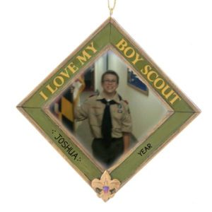 Personalized I Love My Boy Scout Photo Frame Ornament