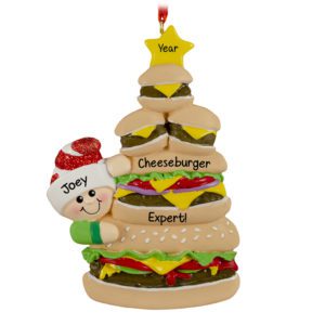 Image of Personalized Cheeseburgers Christmas Tree Ornament