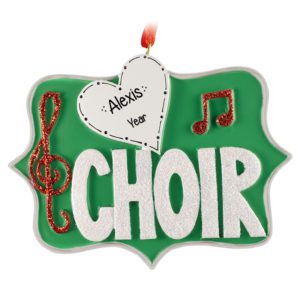 Personalized Glittered Choir Music Notes Ornament