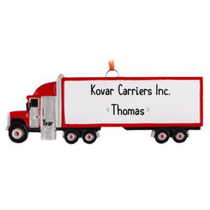 Personalized Truck Driver 18-Wheeler Christmas Ornament