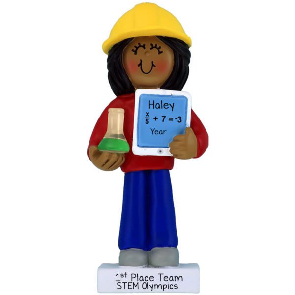 Personalized Science Award Winner FEMALE Ornament African American