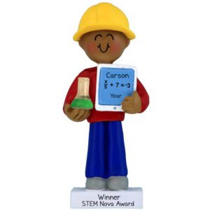 Personalized MALE Science Fair Winner Ornament AFRICAN AMERICAN