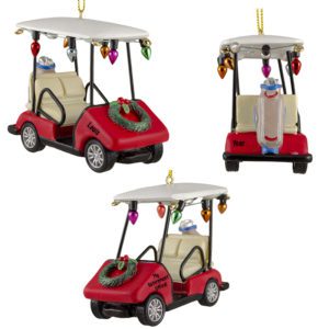 Personalized Retirement Golf Cart 3-D Ornament