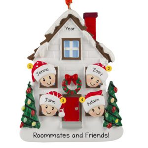Personalized Roommates And Friends Group Of 4 White House Ornament