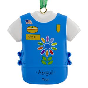 Image of Personalized Girl Scout Daisy Blue Tunic Ornament