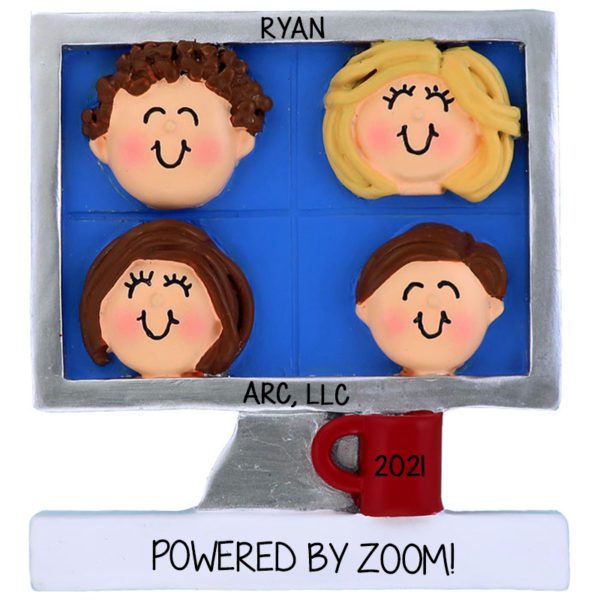 Personalized Work From Home Powered By Zoom Computer Meeting Ornament