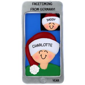 Personalized Video Chatting With Military Person On Phone Ornament