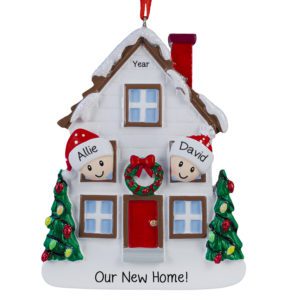 Image of Personalized Our New Home Couple In Christmasy House Ornament