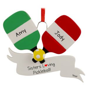 Personalized 2 Sisters Pickleball Paddles Ornament