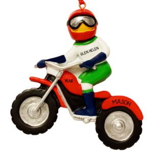 Personalized Dirt Bike Racer Christmas Ornament