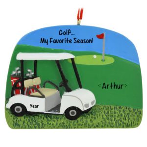 Golf Is My Favorite Season Cart On Green Personalized Ornament