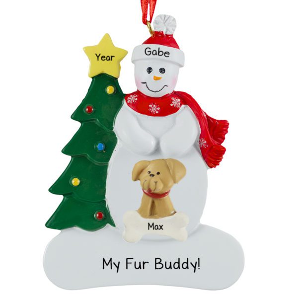Personalized Snowman With Dog Fur Buddy Ornament