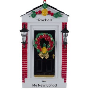 Personalized My New Condo BLACK Door Ornament
