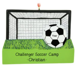 Personalized Soccer Camp Ball And Net Ornament
