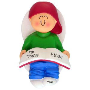 Personalized Little BOY Potty Training I'm Trying Ornament