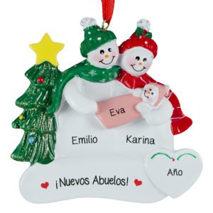 Nuevos Abuelos Holding Baby GRANDDAUGHTER Christmas Ornament