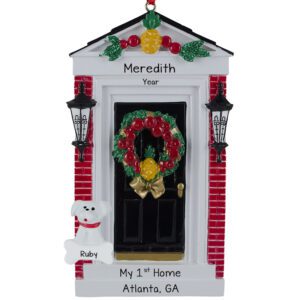 My First Home BLACK Door With Pet Personalized Ornament
