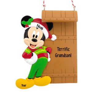 Personalized Mickey Mouse Terrific Grandson Ornament