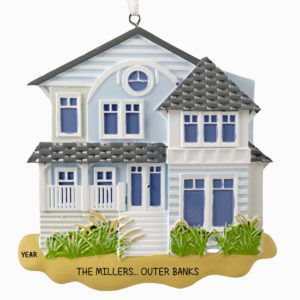 Image of Personalized Beach House On The Sand Souvenir Ornament