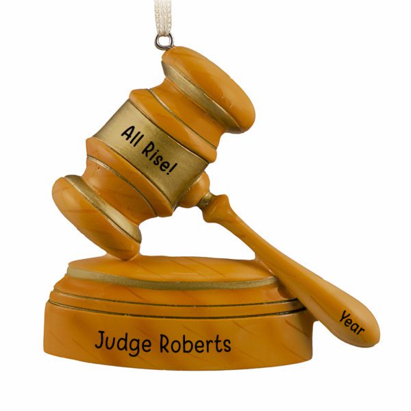 Personalized Judge Gavel And Block Ornament
