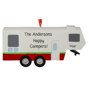 Personalized 5th Wheel Happy Campers Ornament
