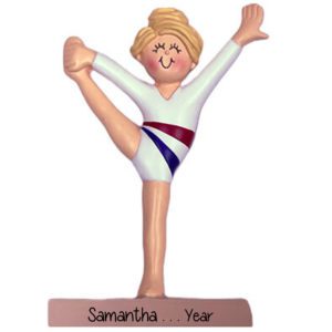 Personalized FEMALE Gymnastics Ornament BLONDE